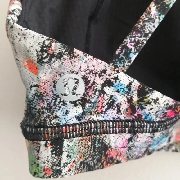 Lululemon Free To Be Serene Sports Bra High Neck Strappy Back Vitalize Multi 4 - Picture 8 of 16